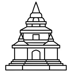 Sacred Shrine Line Art Design