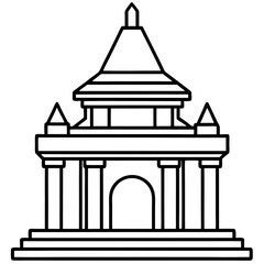 Sacred Shrine Line Art Design