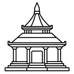 Sacred Shrine Line Art Design