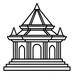 Sacred Shrine Line Art Design
