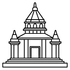 Sacred Shrine Line Art Design