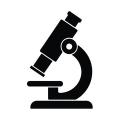 Black and White Microscope Silhouette for Scientific Research and Analysis