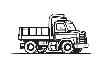 Naklejka premium Toy truck line art and black color