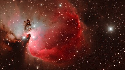 Obraz premium Stunning Red Nebula Space Cosmic Cloudscape