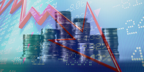 business graph with arrow