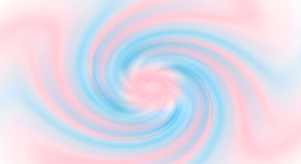 Fototapeta premium A mesmerizing abstract background featuring a soft swirl of pastel pink and light blue colors, creating a dreamy and gentle vortex effect