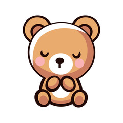 Obraz premium Cute cartoon brown bear cub illustration