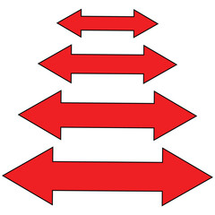 Dual arrow. long double-ended arrow. Vector illustration.