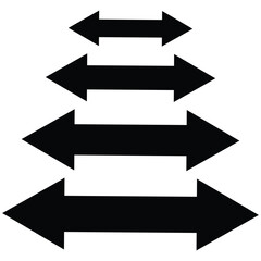 Dual arrow. long double-ended arrow. Vector illustration.