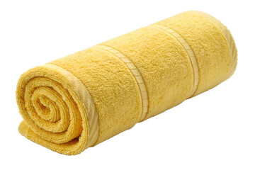Yellow Rolled Terrycloth Towel - Soft & Absorbent