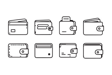 Obraz premium Wallet line art and black color