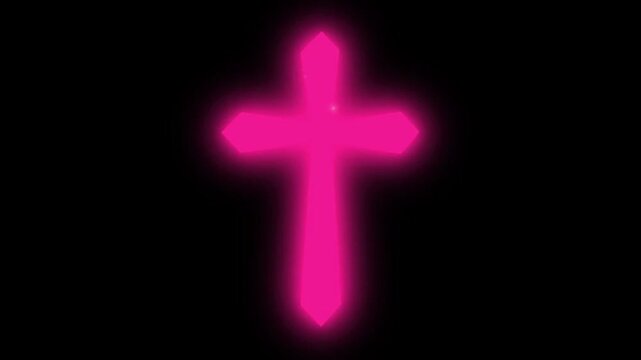 pink neon cross animation 