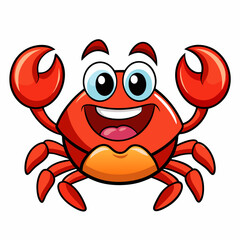 colorful crab vector illustration, animal, isolated on white background