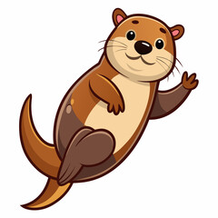 otter vector illustration, animal, isolated on white background