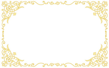 金色の手描き装飾枠。