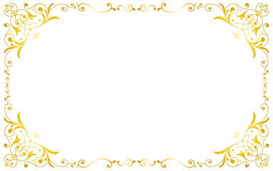 金色の手描き装飾枠。