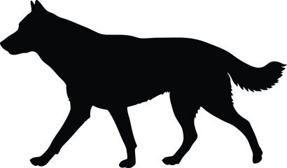 Walking Dog Silhouette Vector Illustration

