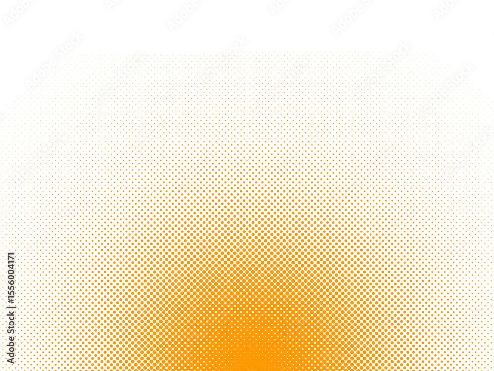 Poster abstract orange gradient background with a pattern of small circular dots and a black border