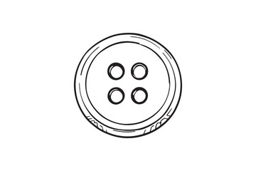  sewing button line art and black color 