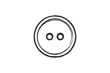  sewing button line art and black color 