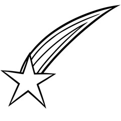 Shooting Star line art vector