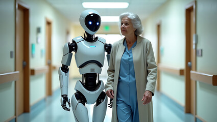 Future of Healthcare AI Nurse Robot Assisting Elderly Patient