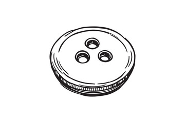  sewing button line art and black color 