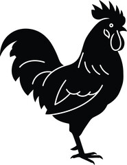 Rooster Silhouette Vector Art

