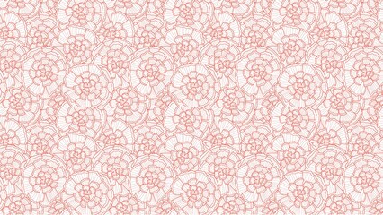 A repeating pattern of stylized flowers with pink outlines on a light background creating texture