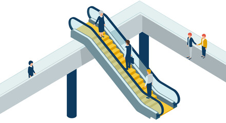 Naklejka premium Modern urban commuting vector illustration in isometric style for design projects