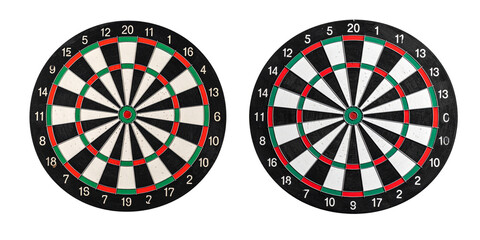  Classic Wooden Dartboard with Red and Black Bullseye Rings, isolated on transparent background PNG