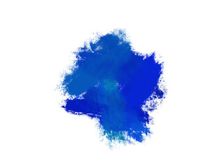 Abstract blue watercolor splash with textured edges on a black background artwork