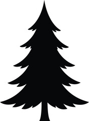 Pine Tree Silhouette Vector Illustration

