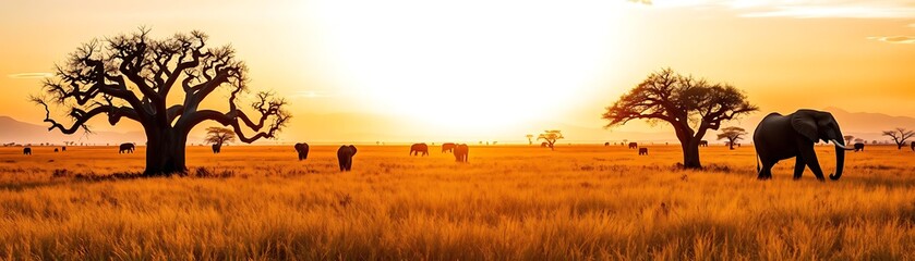 Obraz premium Where the Sky Meets the Savannah