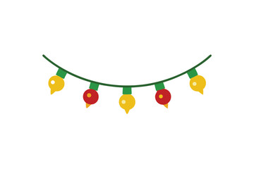 Christmas Garland with Bells Icon Design for Holiday Decorations