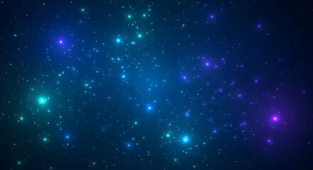 Obraz premium Starry night sky with a gradient of blue to purple filled with shimmering stars of various sizes