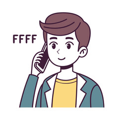 Friendly Chat: A cheerful individual engages in a phone conversation, conveying a warm and approachable presence, showcasing modern communication.