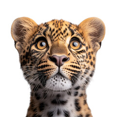 Obraz premium portrait of baby leopard isolated on a transparent background