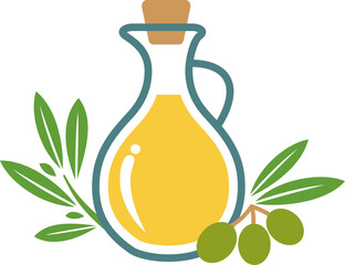 オリーブオイルのシンプルなアイコン（Olive oil simple icon）
