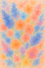 Soft Watercolor Meadow Flowers Background