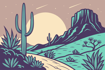 High Quality Alien Illustration with Yellow Cyan and Magenta Accents