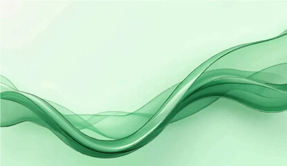 Abstract green waves with a flowing curve line design for a modern wallpaper or web banner illustration © SAHAD