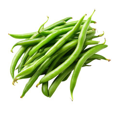 Fototapeta premium Green Beans Galore: Fresh, vibrant green beans fill the frame, showcasing their natural curves and inviting textures. This shot captures the essence of freshness and wholesome ingredients.