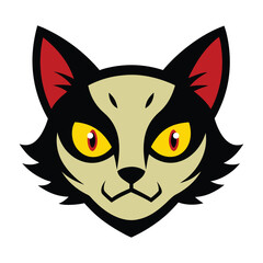Obraz premium Graffiti Cat Head Logo for Urban Style Art Line Art Vector Illustration