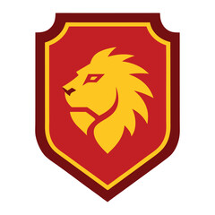 Lion Head Badge Logo for Modern Brand Icon Line Art Vector Illustration