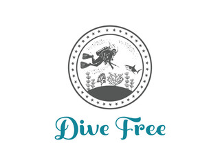 Dive free vintage t shirt scuba life ocean freedom tee for underwater lovers
