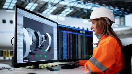 High-tech Aircraft Maintenance Utilizing 3D Computer Modeling - Powered by Adobe