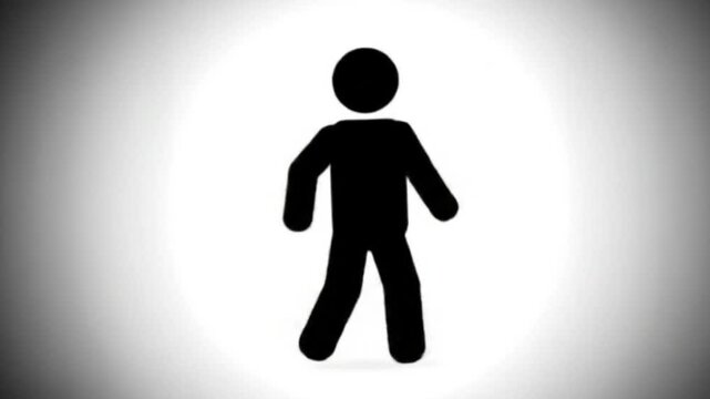 Simple Black Stick Figure Walking Animation