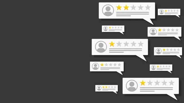 Customer Reviews with a lot of negative and bad comments and reviews with low stars. alpha channel