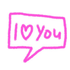 i love you, speech bubble, hand drawn doodle, message icon